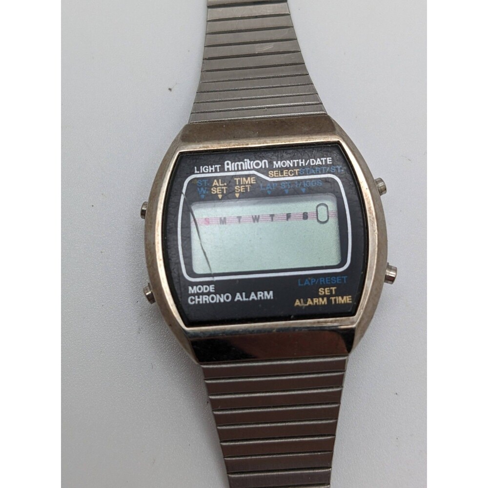 Vintage Armitron Chronograph Digital Quartz Watch Alarm - Untested For PARTS